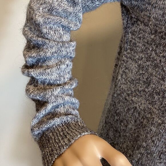 Leo & Sage scoop neck color block wool cashmere pullover sweater - Picture 3 of 9